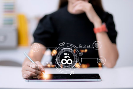 DevOps concept, software development and IT operations, agile programming