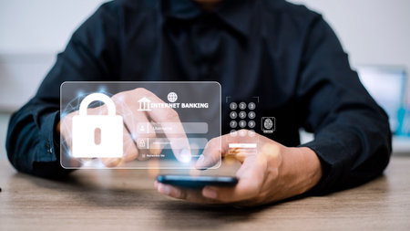 People use internet banking on smartphones.