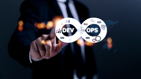 DevOps Methodology Development Operations agil programming technology concept.の写真素材