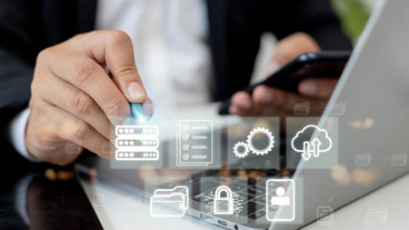 document management concept, online documentation databaseの写真素材