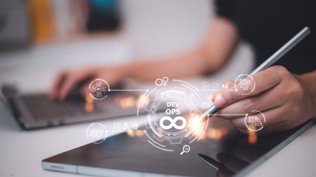 DevOps concept, software development and IT operations, agile programmingの写真素材