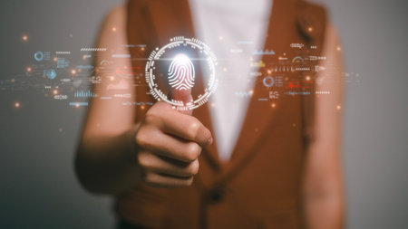 Fingerprint identification to access personal financial data. The idea for E-KYC electronic know...