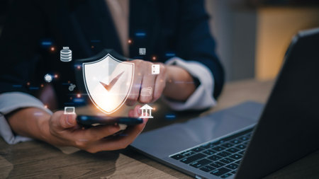 Cyber security and network protection with cybersecurity experts working on secure access internet to protect servers against cybercrime.の写真素材