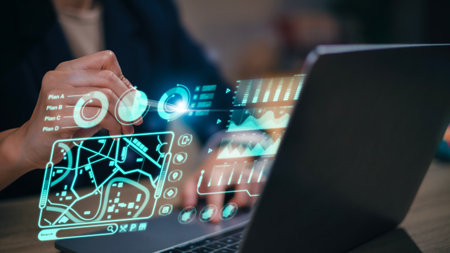 Futuristic user interface concept. Graphical User Interface GUI on the futuristic virtual interface screen. Head up Display HUD. Internet of things.の写真素材