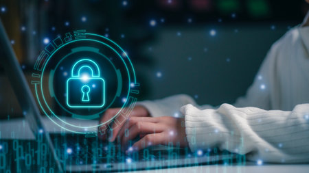 Cyber security data protection business technology privacy concept.の写真素材