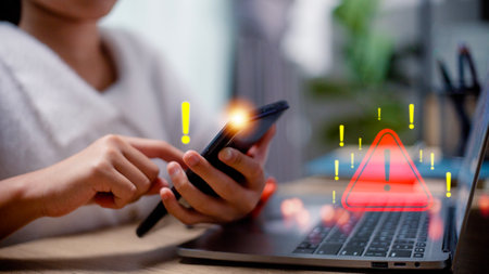 Compromised information concept. Malicious software, virus, cybercrime System warning hacked alerts,...
