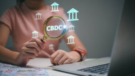 CBDC Central Bank Digital Currency. the digital currency of the Central Bank and transactions in different currencies. Financial technology exchange, money, and digital asset.の写真素材