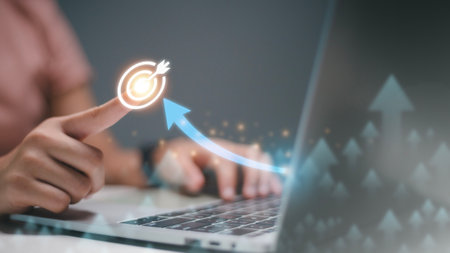 Analyzing company financial balance sheet working with digital virtual graphics Businessman calculating financial data for long-term investment growth goals.の写真素材