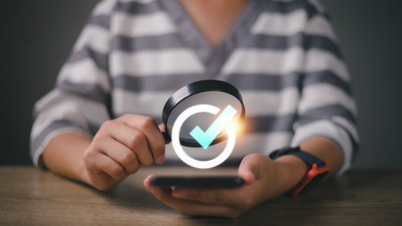Checklist Steps Quality Selection with Quality Assurance improvement. Standardization, certification. Compliance to regulations service and standards.の写真素材