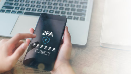 2FA increases the security of your account, a Two-Factor Authentication futuristic virtual interface...