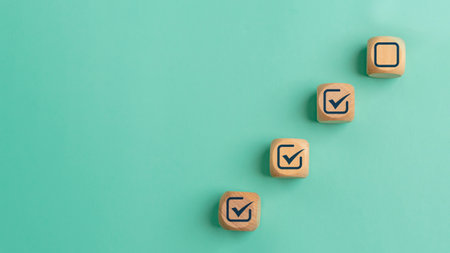 Correct the tick mark in the checkbox on the wooden block cube to update work task progressive for...