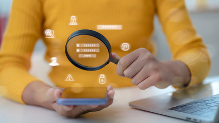 Lock the phone with a password for mobile cybersecurity or a password to confirm login in the online...