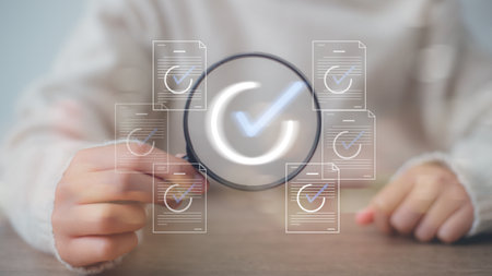 sign of the top service Quality assurance, the best product and service Guarantee, Standards, ISO certification and standardization concept, certificate, quality, standard, warranty.の写真素材