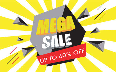 Sales Banner In 3D Vector.のイラスト素材