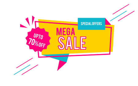 sale banner special offer -70 off colorful sale bannerのイラスト素材