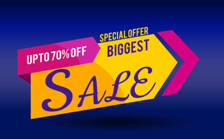 special offer sale banner -70 origami style big sale banner.のイラスト素材