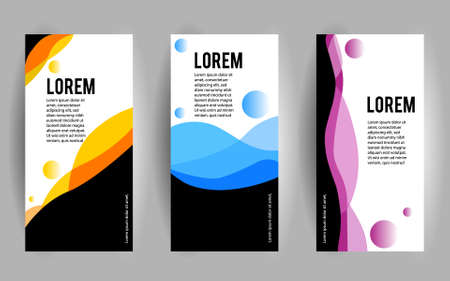 abstract business roll up banner yellow blue purple stylish wavy banner in vector formatのイラスト素材