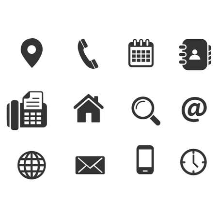 contact information business card icon set in vector format.のイラスト素材