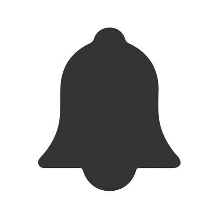 Vector notification bell icon in trendy flat style isolated on white backgroundのイラスト素材