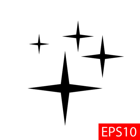 Stars twinkle icon. Flat sign for mobile and web design concept. Sparkle shining star vector illustrationのイラスト素材