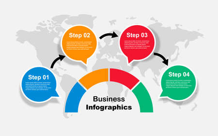Abstract business infographics number option template design. Can be used for workflow layout, diagram, web design. Vector illustration.のイラスト素材
