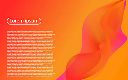 Colorful abstract liquid color wave background. Fluid orange color gradient futuristic design posterのイラスト素材