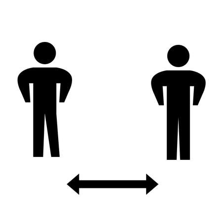 Social distancing icon. Self quarantine vector sign. virus pandemicのイラスト素材