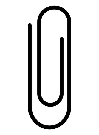 Black isolated paper clip icon on white backgroundのイラスト素材