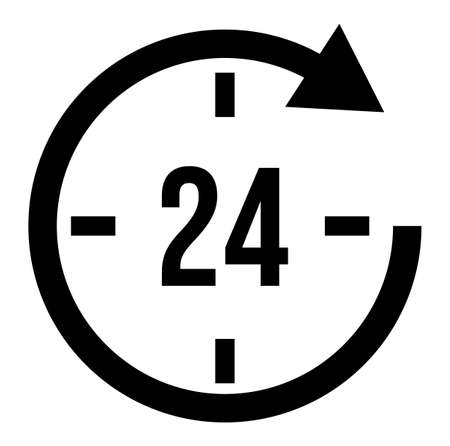 24 hours vector icon isolated on white backgroundのイラスト素材