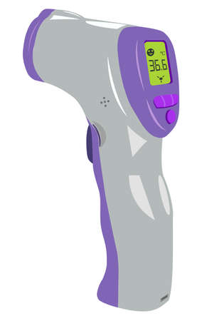 Contactless  infrared thermometer for body temperature. Realistic thermometer vector illustration isolated on white backgroundのイラスト素材