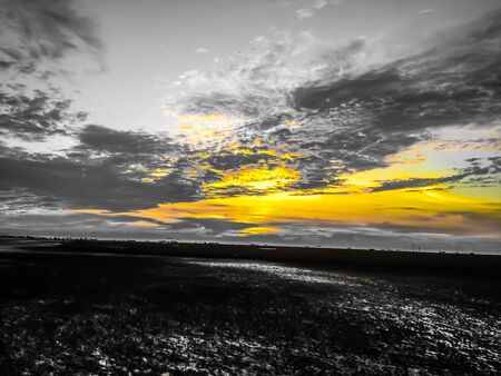 sunset at the seaの写真素材