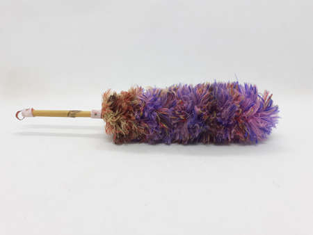 multiple colorful duster for cleaning on white isolation background