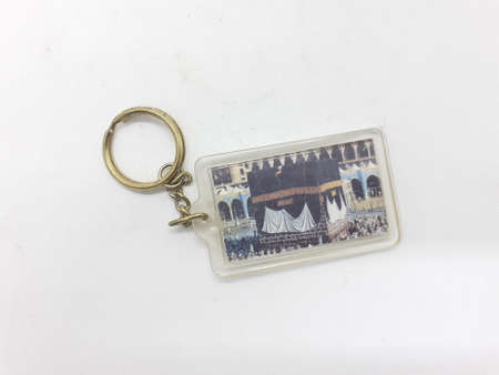 multiple colorful unique key chain on white isolation background