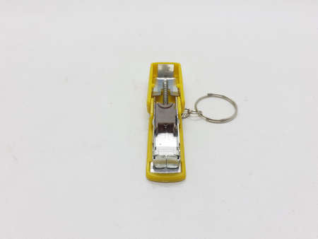 multiple colorful unique key chain on white isolation background