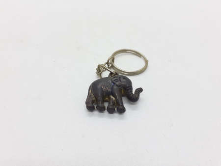 multiple colorful unique keychain on white isolation background