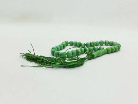 series of prayer beads on white isolation backgroundの写真素材