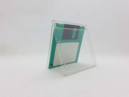 old floppy disk on white isolation background