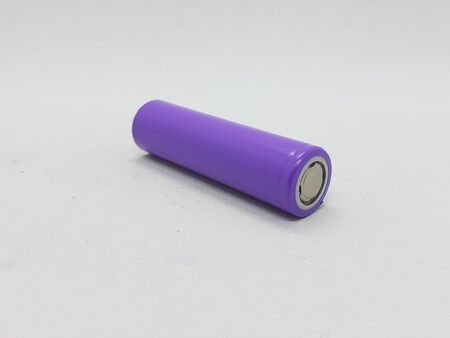 Modern Colorful 18650 Battery Type for Electronic Device Power Bank Charger in White Isolated...