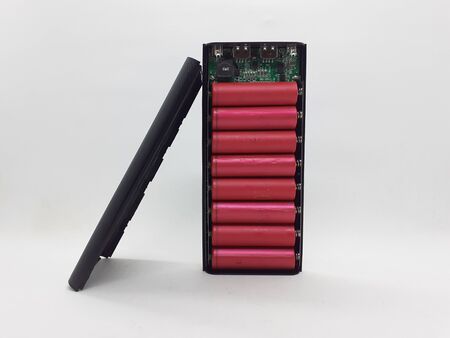Modern Colorful Power Bank Design with 18650 Battery Type for Electronic Device Charger in White...
