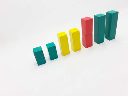 colorful block toys in white isolation background