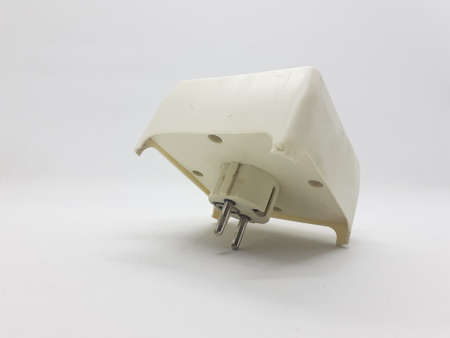cable and electronic plugs on white isolation background