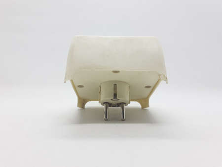 cable and electronic plugs on white isolation background