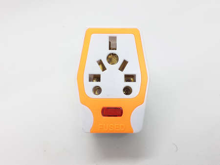 cable and electronic plugs on white isolation background