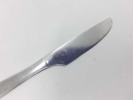 Handheld Shiny Metallic Stainless Steel Eating Cutlery Knife for Kitchen Appliances in White...