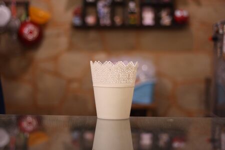 Rattan Basket Tissue Box in  White Isolated Backgroundの写真素材