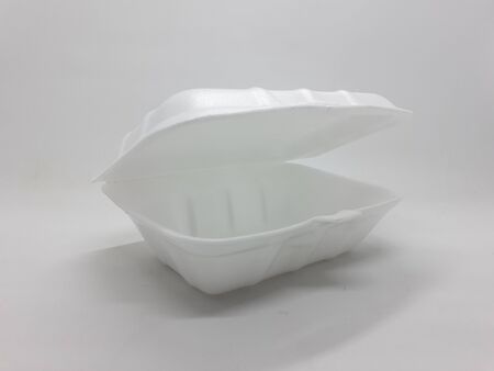 Industrial Blank Empty Food Takeaway Package Container for Kitchen Restaurant Cafe Appliances in White Isolated Backgroundの写真素材