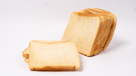 sliced bread isolated on white background with clipping path.