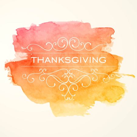 Illustration of an Colorful Happy Thanksgiving Design with Decorative Elementsのイラスト素材