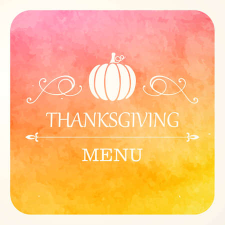 Illustration of an Colorful Happy Thanksgiving Design with Decorative Elementsのイラスト素材