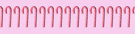 Ribbon Seamless Pattern Red and White Christmas Candy Staves
